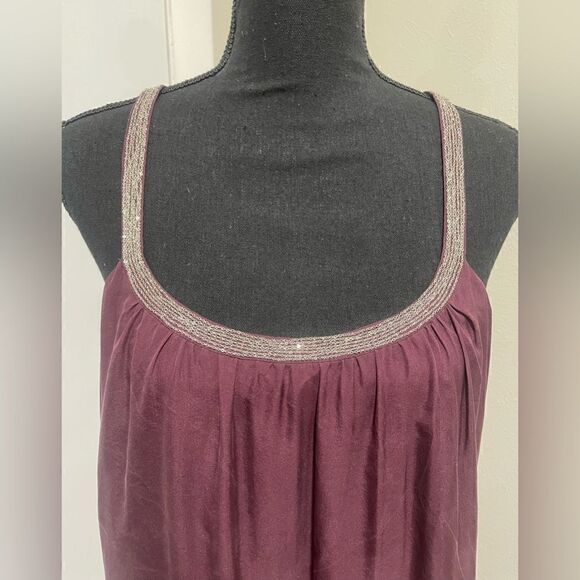 Burgundy Top 100% Silk - Picture 2 of 7